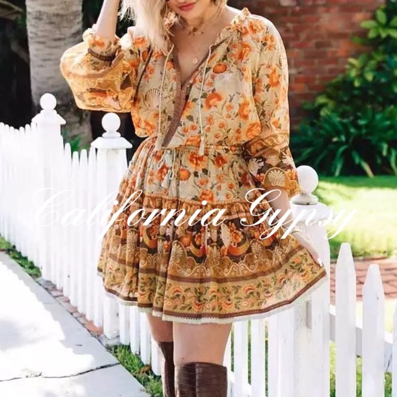 Seashell Gypsy boho floral tassel dress - Picture 10 of 16